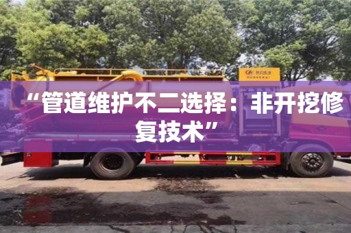 北京“管道維護(hù)不二選擇：非開挖修復(fù)技術(shù)”