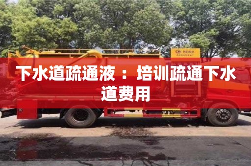 下水道疏通液 ：培訓疏通下水道費用