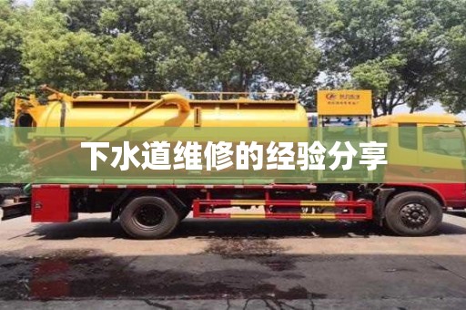 下水道維修的經(jīng)驗(yàn)分享 下水道維修的經(jīng)驗(yàn)分享