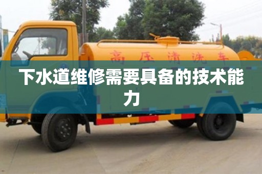 廈門下水道維修需要具備的技術(shù)能力