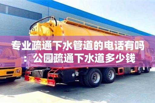 北京專業疏通下水管道的電話有嗎 ：公園疏通下水道多少錢
