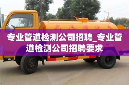 專業(yè)管道檢測公司招聘_專業(yè)管道檢測公司招聘要求