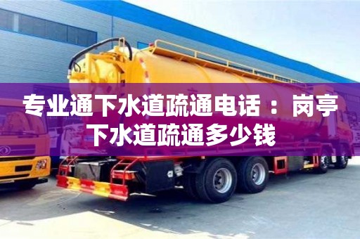廣州專業通下水道疏通電話 ：崗亭下水道疏通多少錢