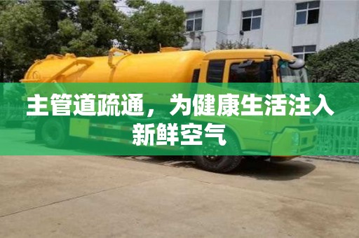 主管道疏通,為健康生活注入新鮮空氣 主管道疏通,為健康生活注入新鮮空氣