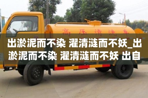 唐山出淤泥而不染 濯清漣而不妖_出淤泥而不染 濯清漣而不妖 出自哪首詩