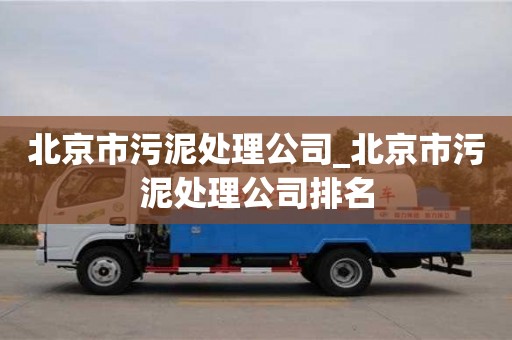 天津北京市污泥處理公司_北京市污泥處理公司排名