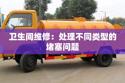 北京衛生間維修：處理不同類型的堵塞問題