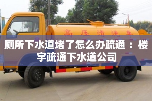 廁所下水道堵了怎么辦疏通 ：樓宇疏通下水道公司