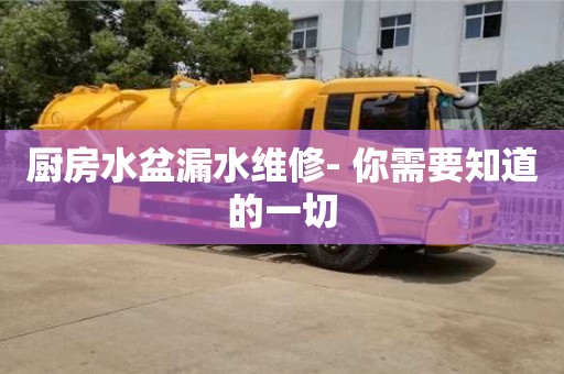 深圳廚房水盆漏水維修- 你需要知道的一切