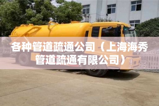 北京各種管道疏通公司（上海海秀管道疏通有限公司）