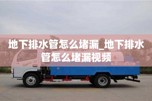 地下排水管怎么堵漏_地下排水管怎么堵漏視頻