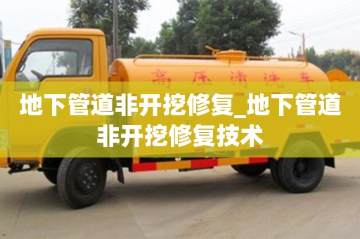 地下管道非開挖修復_地下管道非開挖修復技術