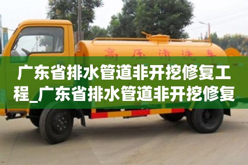 深圳廣東省排水管道非開挖修復工程_廣東省排水管道非開挖修復工程招標