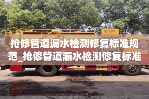 搶修管道漏水檢測修復標準規范_搶修管道漏水檢測修復標準規范要求