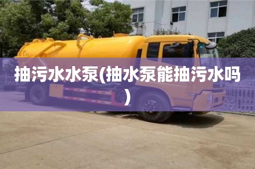 北京抽污水水泵(抽水泵能抽污水嗎)
