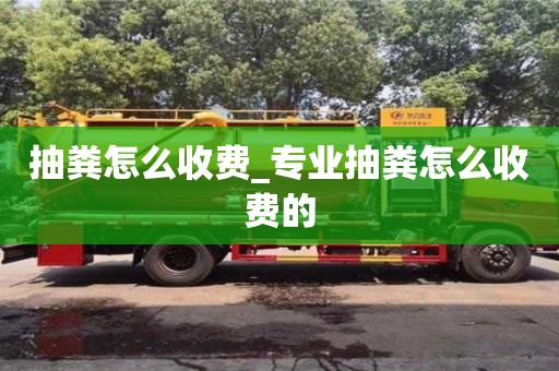 抽糞怎么收費_專業抽糞怎么收費的
