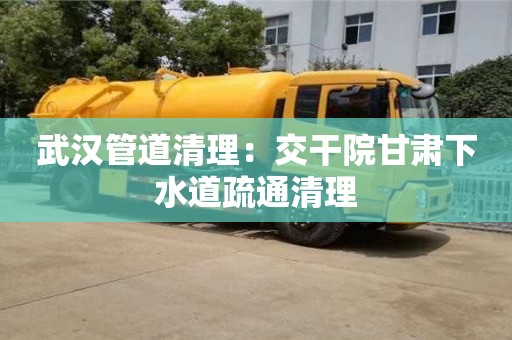 北京武漢管道清理：交干院甘肅下水道疏通清理