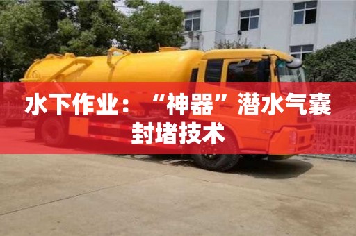重慶水下作業(yè)：“神器”潛水氣囊封堵技術(shù)