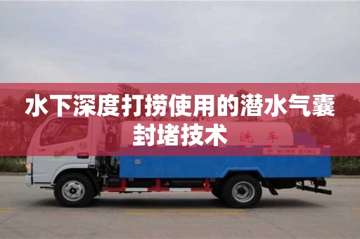 北京水下深度打撈使用的潛水氣囊封堵技術