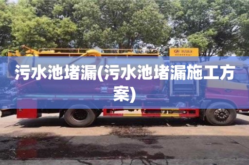 北京污水池堵漏(污水池堵漏施工方案)