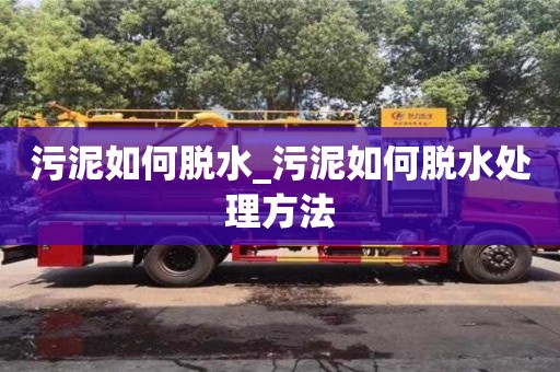 污泥如何脫水_污泥如何脫水處理方法