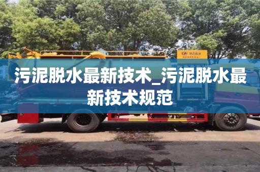 污泥脫水最新技術_污泥脫水最新技術規范