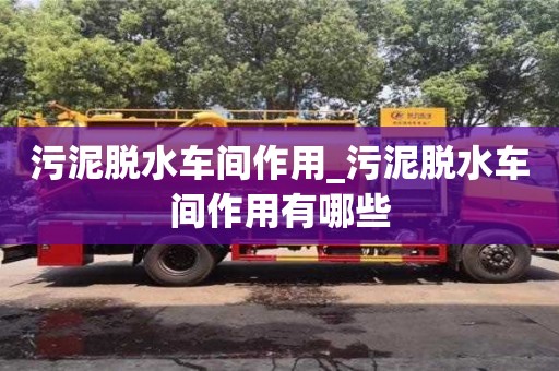 唐山污泥脫水車間作用_污泥脫水車間作用有哪些