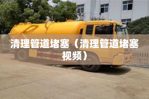 清理管道堵塞（清理管道堵塞視頻）