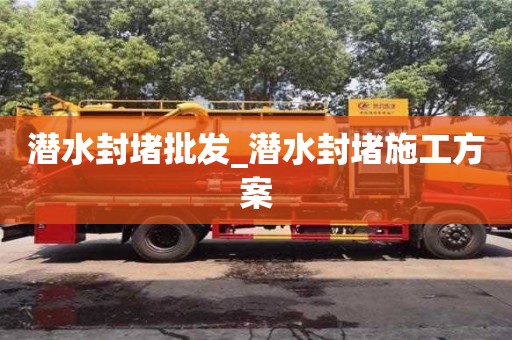 唐山潛水封堵批發(fā)_潛水封堵施工方案