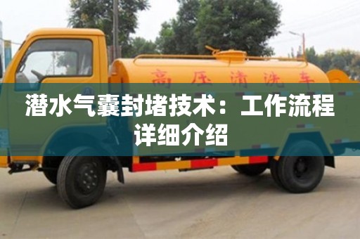 北京潛水氣囊封堵技術：工作流程詳細介紹