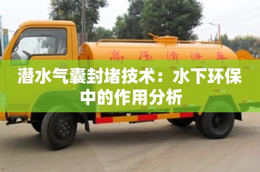 潛水氣囊封堵技術(shù)：水下環(huán)保中的作用分析