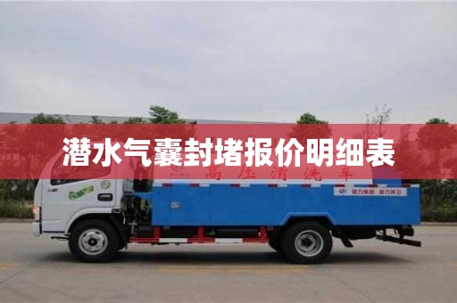 寧波潛水氣囊封堵報(bào)價(jià)明細(xì)表