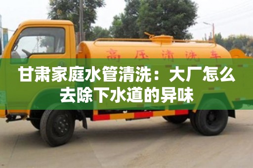 唐山甘肅家庭水管清洗：大廠怎么去除下水道的異味
