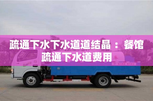 唐山疏通下水下水道道結晶 ：餐館疏通下水道費用