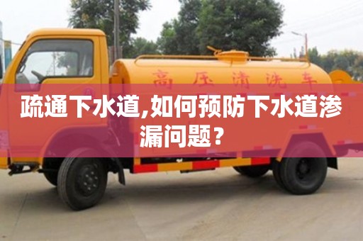疏通下水道,如何預防下水道滲漏問題？