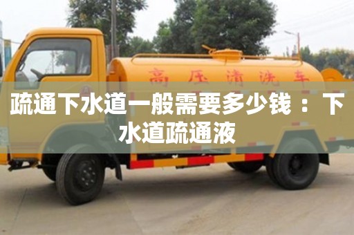 疏通下水道一般需要多少錢 ：下水道疏通液