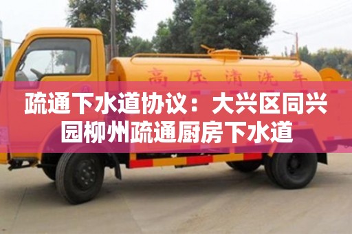 昆明疏通下水道協議：大興區同興園柳州疏通廚房下水道