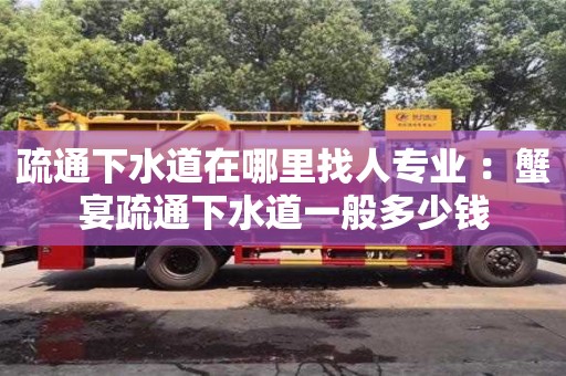 北京疏通下水道在哪里找人專業 ：蟹宴疏通下水道一般多少錢