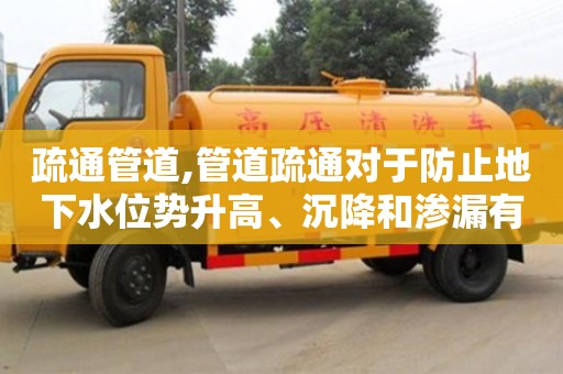 廈門(mén)疏通管道,管道疏通對(duì)于防止地下水位勢(shì)升高、沉降和滲漏有何作用？