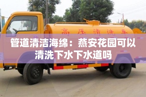 深圳管道清潔海綿：燕安花園可以清洗下水下水道嗎