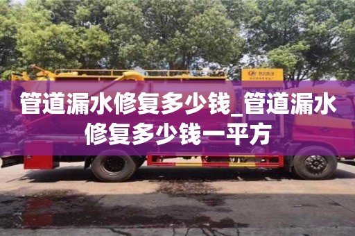 唐山管道漏水修復多少錢_管道漏水修復多少錢一平方