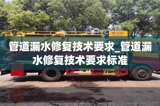 唐山管道漏水修復技術要求_管道漏水修復技術要求標準
