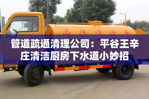 北京管道疏通清理公司：平谷王辛莊清潔廚房下水道小妙招