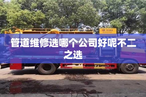 管道維修選哪個公司好呢不二之選