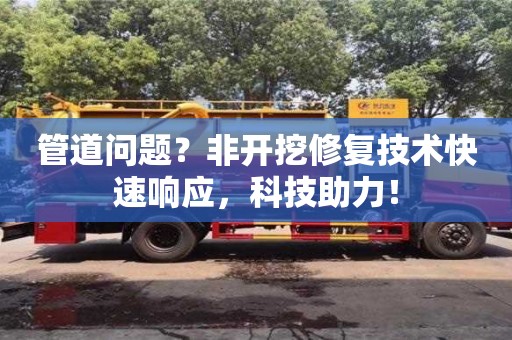 管道問題？非開挖修復技術快速響應，科技助力！