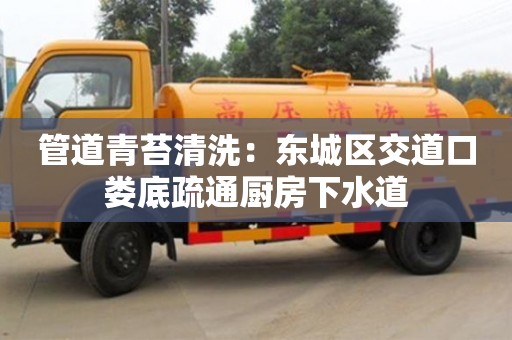 北京管道青苔清洗：東城區交道口婁底疏通廚房下水道