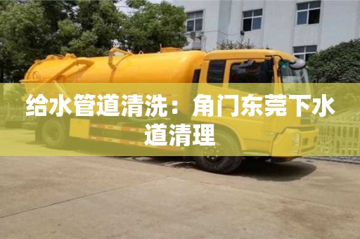 給水管道清洗：角門東莞下水道清理