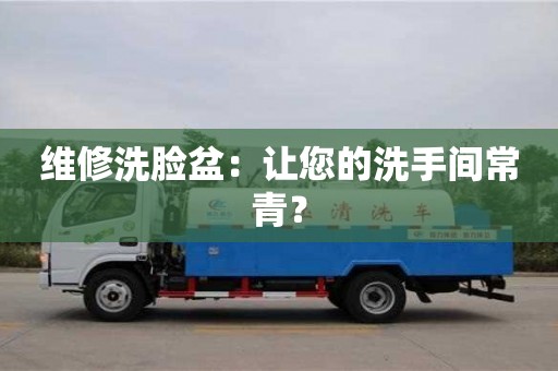 維修洗臉盆：讓您的洗手間常青？