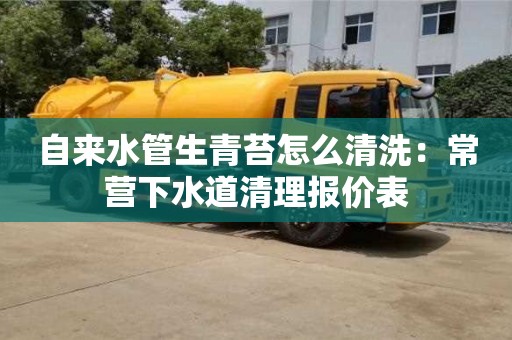 北京自來水管生青苔怎么清洗：常營下水道清理報價表