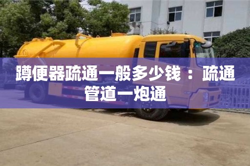 廈門蹲便器疏通一般多少錢 ：疏通管道一炮通